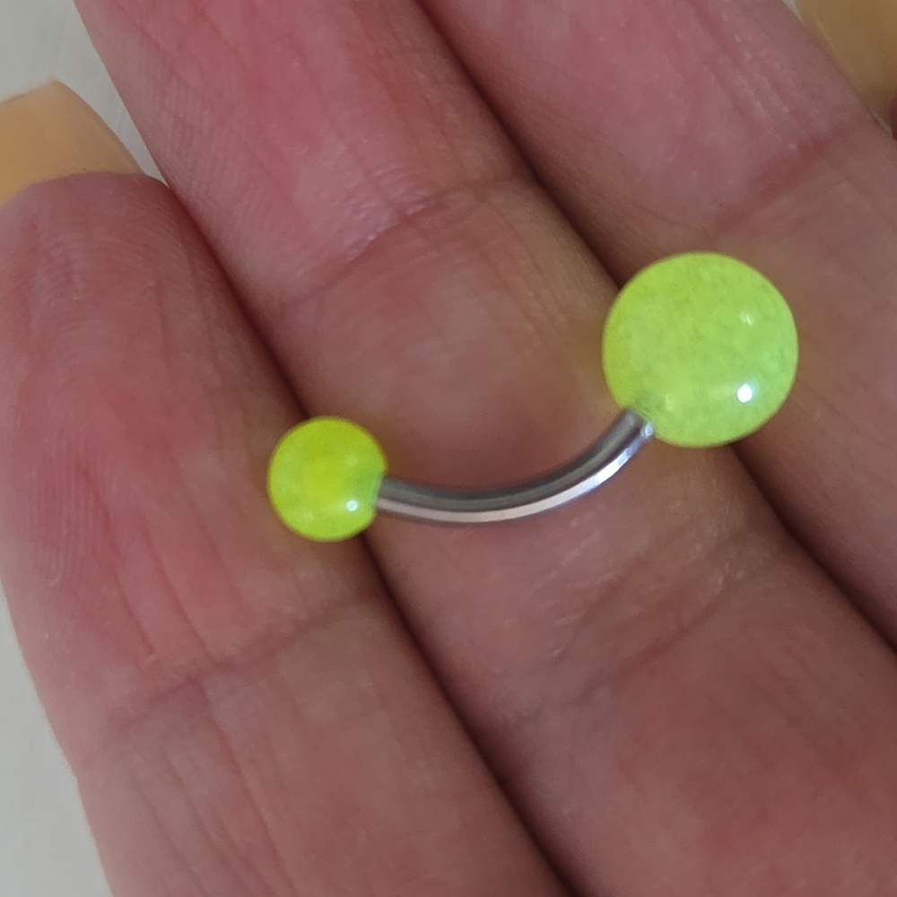 Neon and White Belly Button Rings Set - Picture 2 of 5